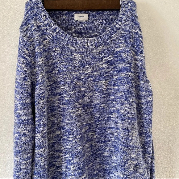OLD NAVY Crewneck Cozy Knit Blue Speckled Sweater Size XL Speckled Woven - Picture 3 of 8